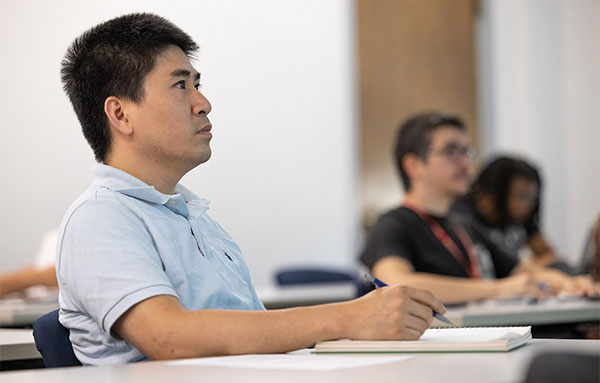 Adult Learner listening in class