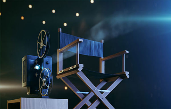 movie camera and director's chair