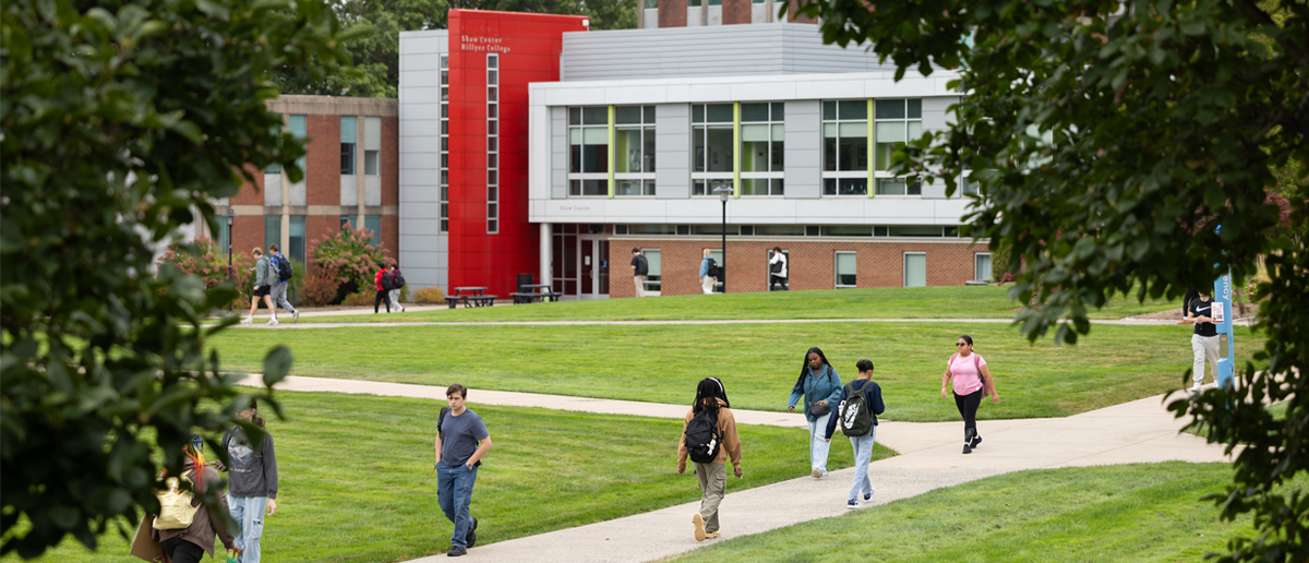 walking across campus