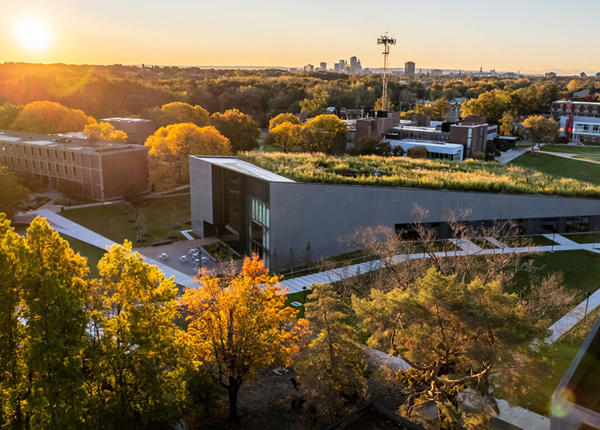 Drone overhead Hursey Center