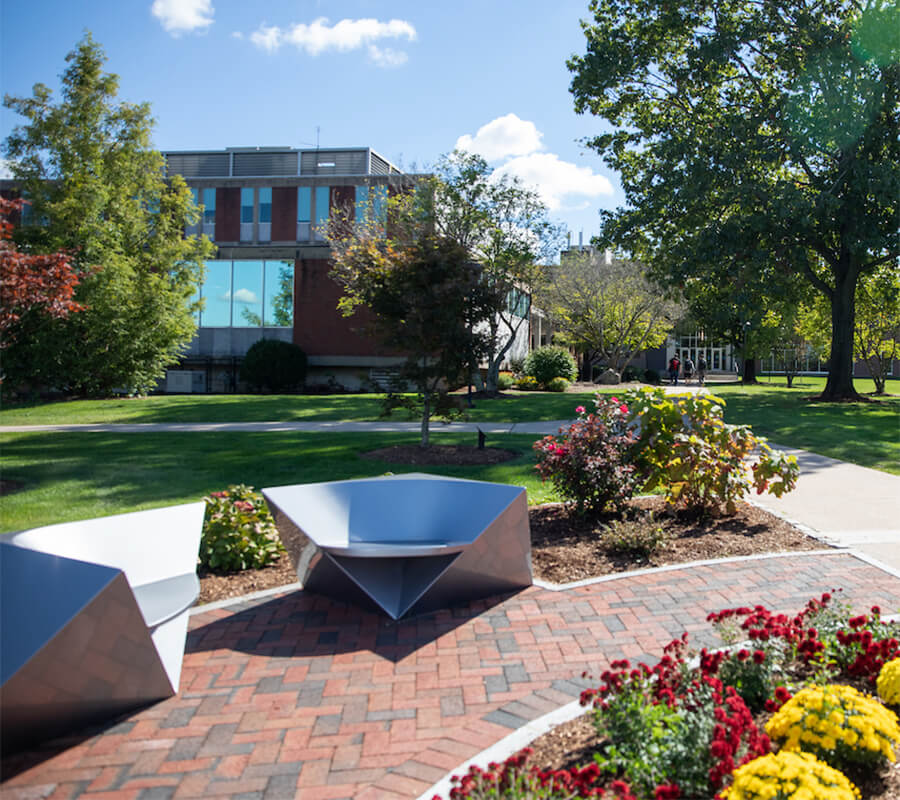 Students walking on campus