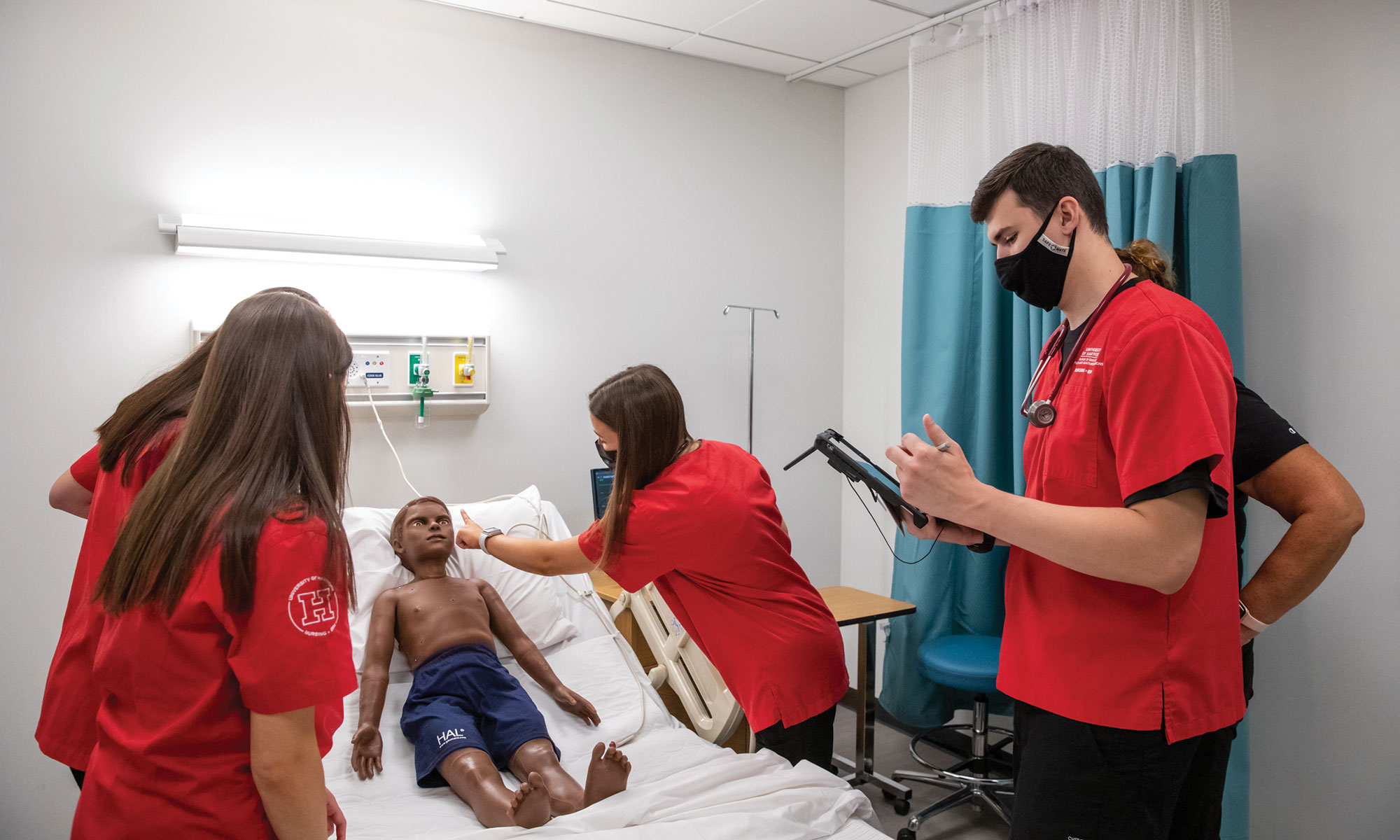 Students in the nursing simulation lab