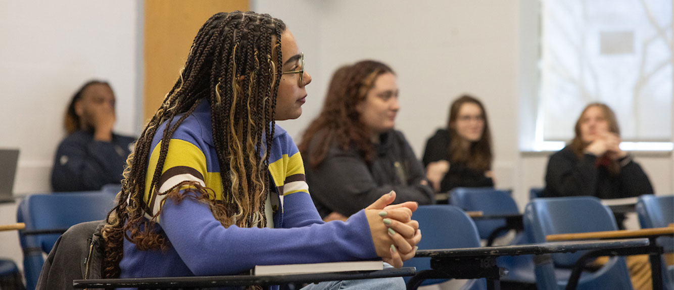 Student listening in class