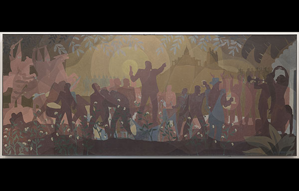 Aaron Douglas, "Aspects of Negro Life: From Slavery to Reconstruction" (1934), Courtesy of the New York Public Library and the Digital Public Library of America