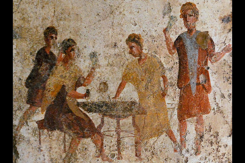 Depiction of Romans at dinner