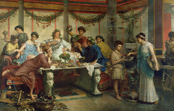 Roberto Bompiano, "A Roman Feast (late 19th century)", Courtesy of Getty Museum Collection