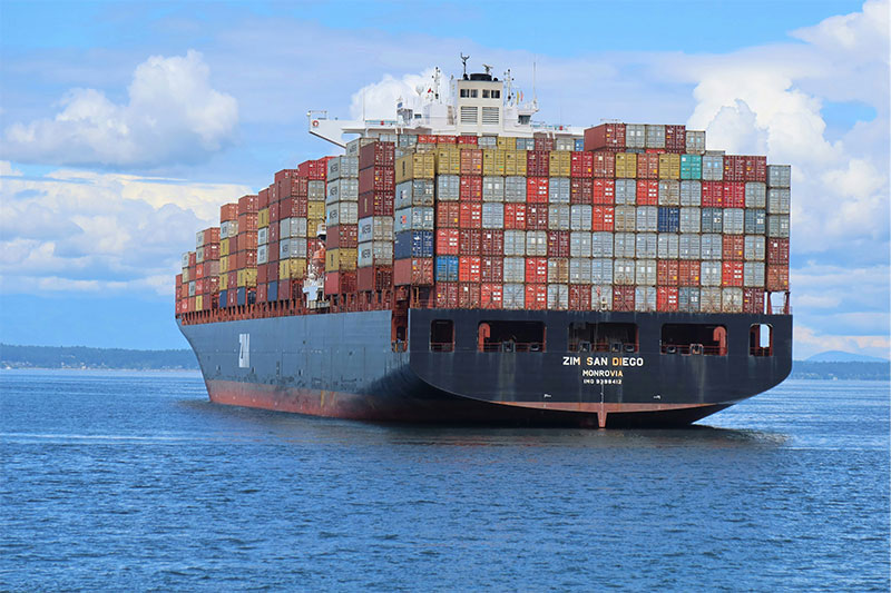 Large ship carrying cargo