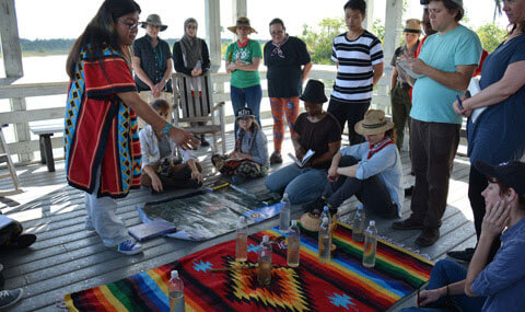 fabric and weaving class for art students