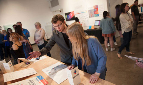 visual communication design students at their senior show