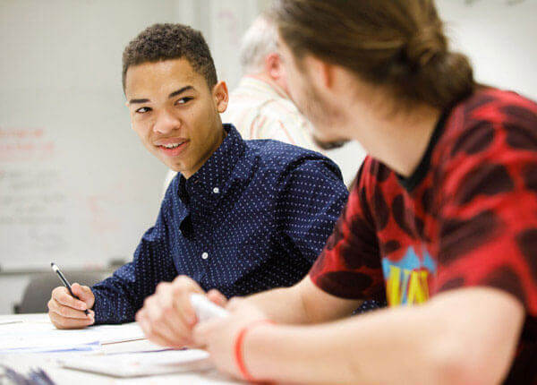 Students in First-Year Seminar Classroom.