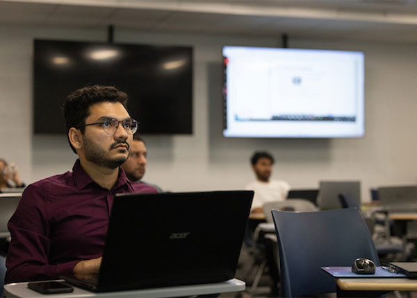 data science students learning from a professor