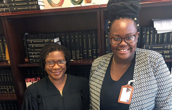 Student intern with state judge. 