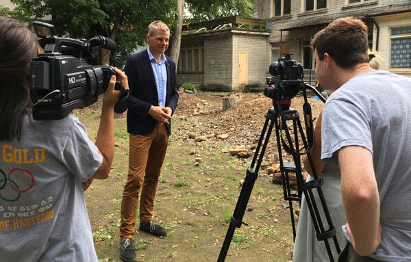 Students filming documentary 