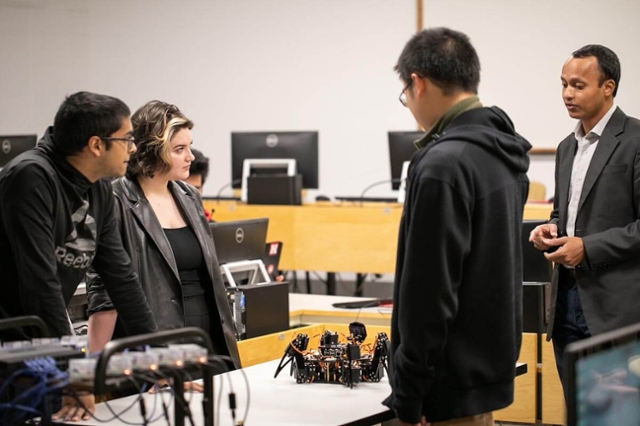 Students and professor in classroom