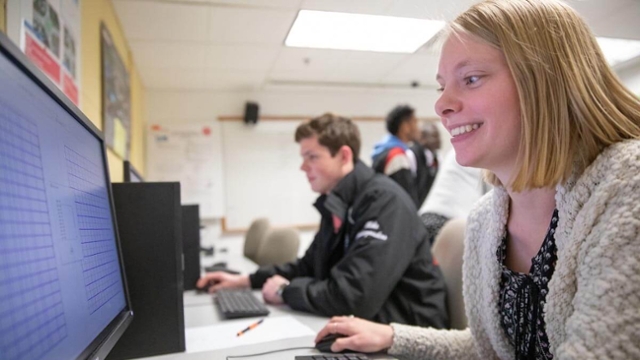 Student at Computer