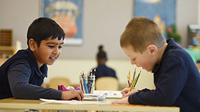 two boys in classroom