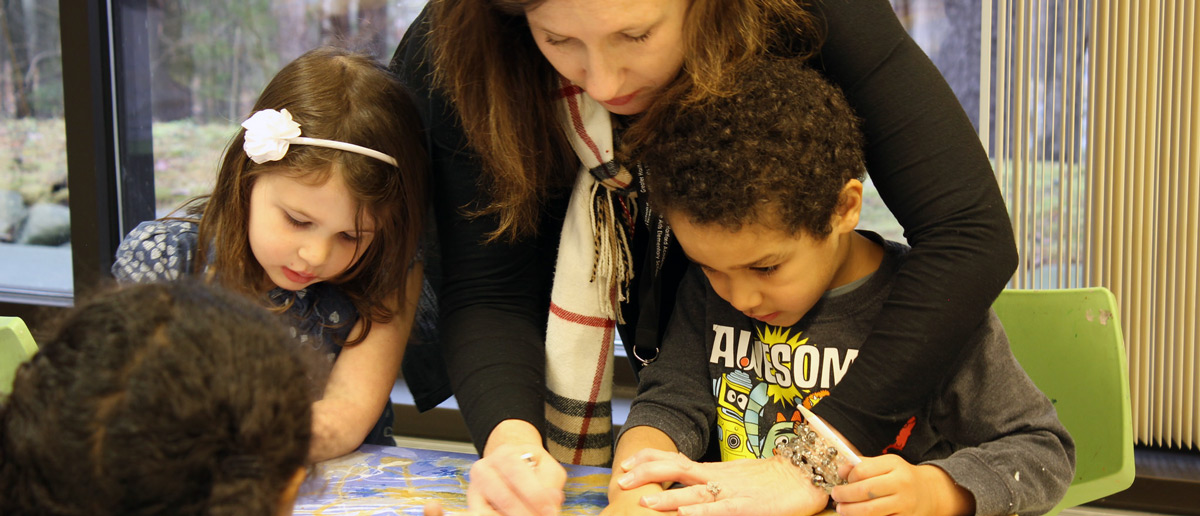 Teacher with preschool students