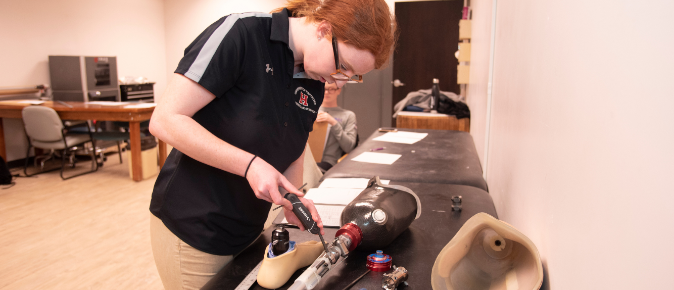 MSPO student working in lab