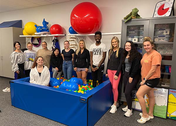 OT students in skills lab