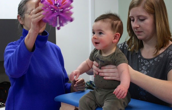 occupational therapist with baby