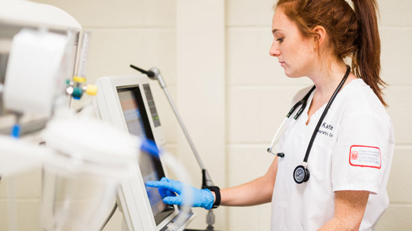 Nurse taking blood pressure