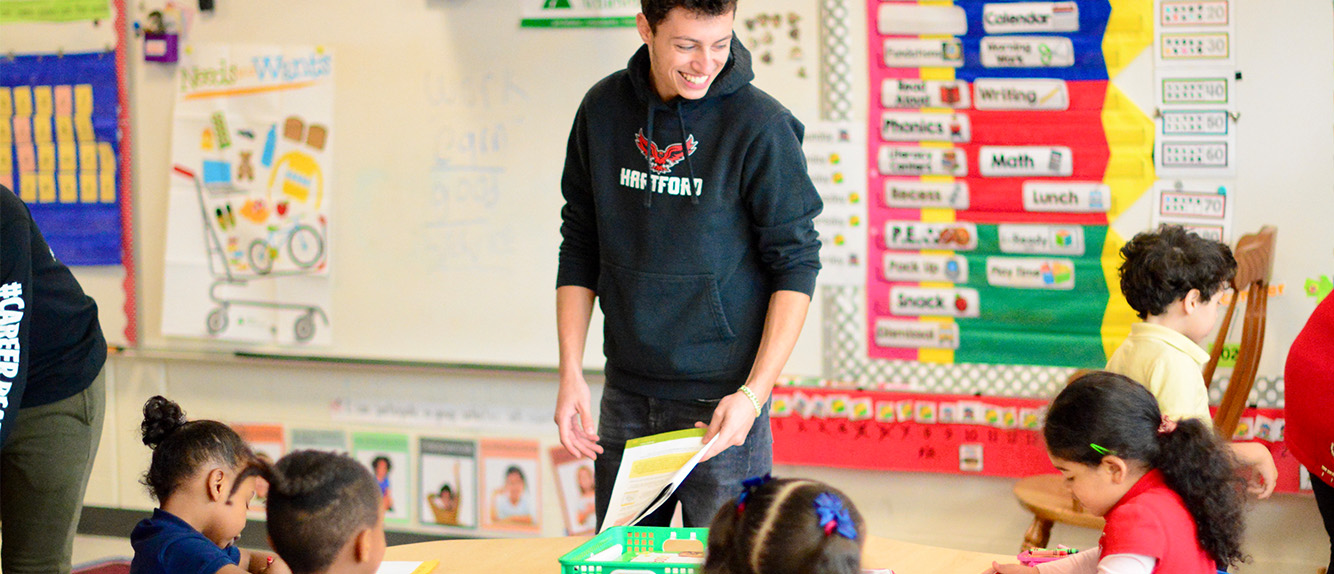 Teacher with preschool students