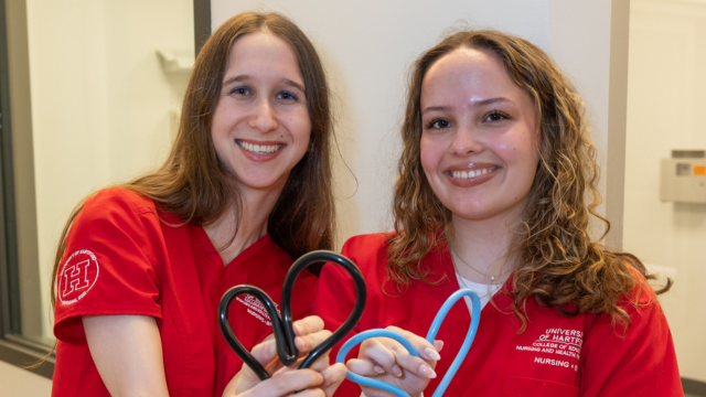 nurses making hearts