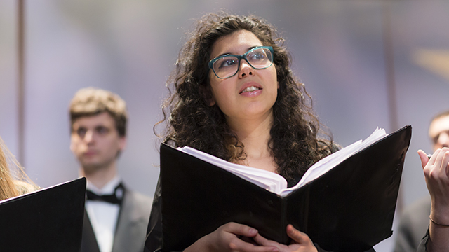 Vocal student performing