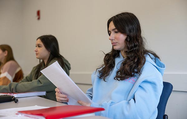 Students in English class