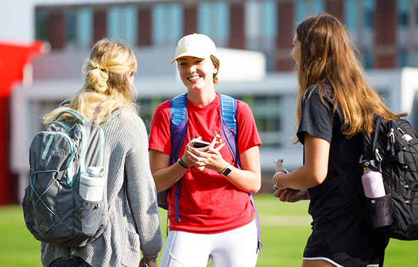 students talking in a group 