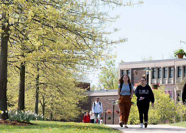 students walking