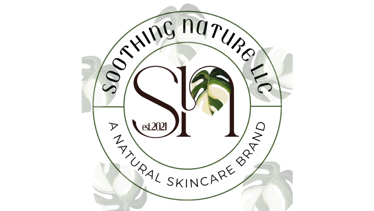 soothing nature logo with white background and green plant leaves