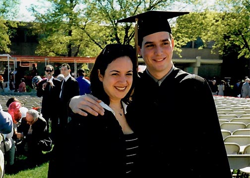 David Miller and Natalie Lafiura at commencement in 1999