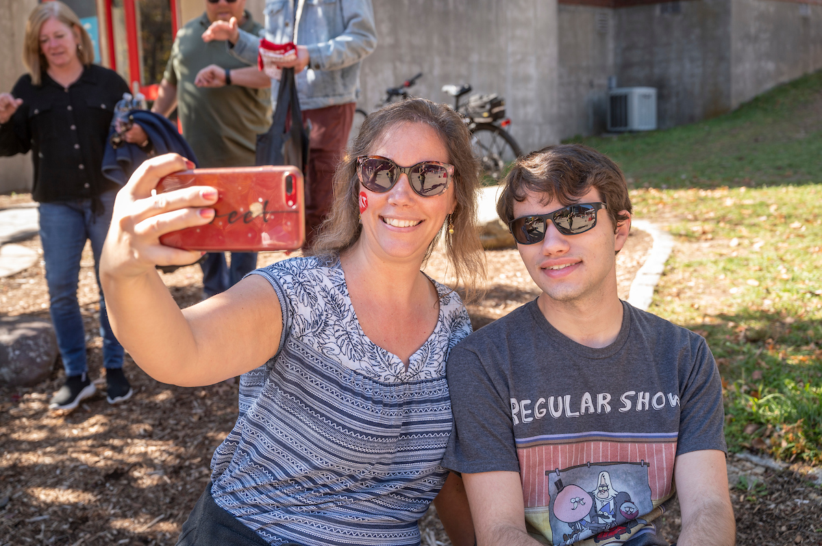 mom and son selfie