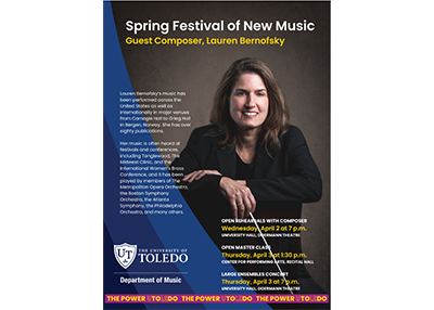 A poster of Lauren Bernofsky's spring concert festival.