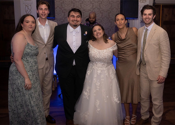 Ashleigh and friends at her wedding