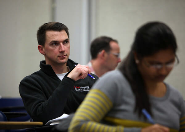 Barney accounting graduate students in class