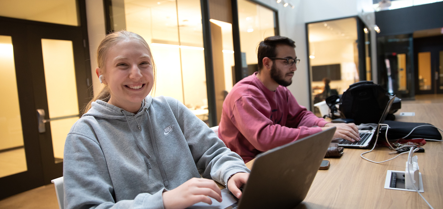 students studying
