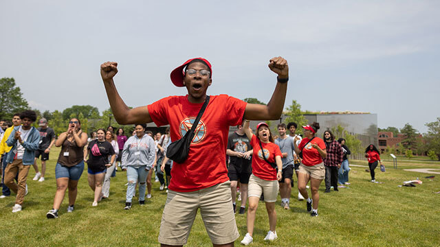 Red Cap excited to play icebreaker with new students