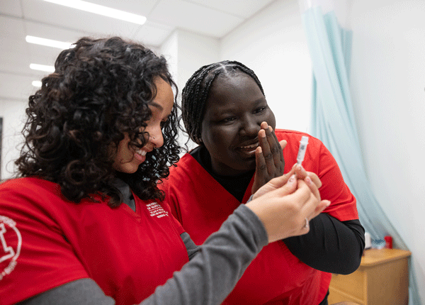 students in nursing classroom