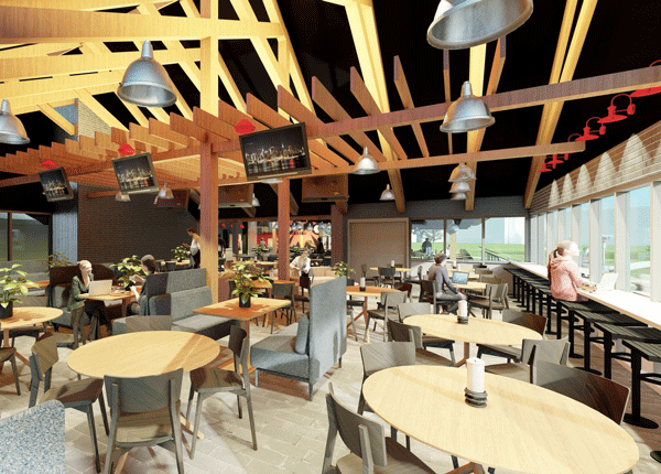 A rendering of Konover Campus Center