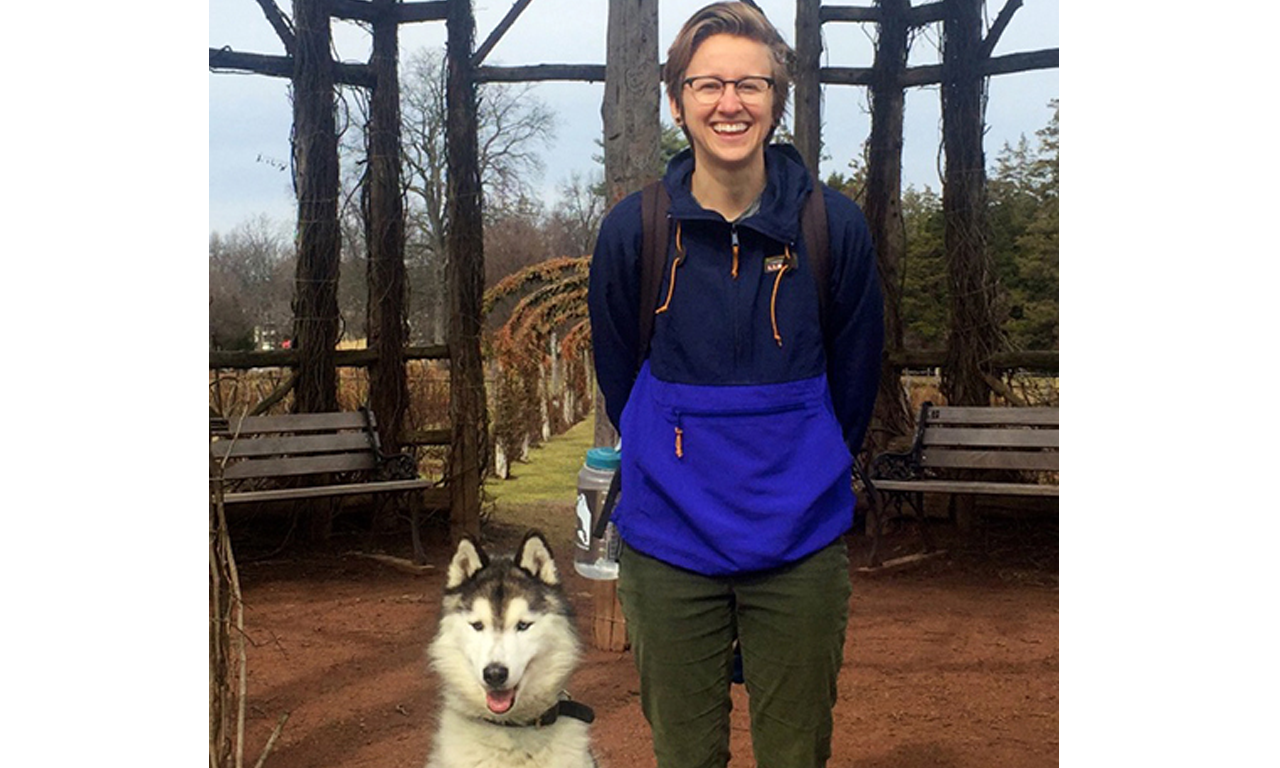 Brittany Moore with her dog.