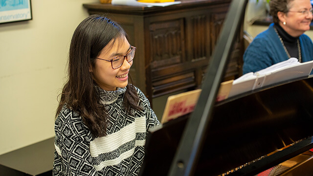 Piano lesson with Maggie Francis.