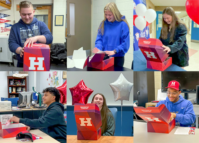 Clockwise from upper left: Thomas DeNapoli (Newington HS), Grace Hungerford (Thomaston HS), Alexis Muthig (St Paul Catholic HS), Andre Snellings (Hall HS), Aubrey Stevens (East Hampton HS), Ranuga Tilakaratne (Middletown HS).