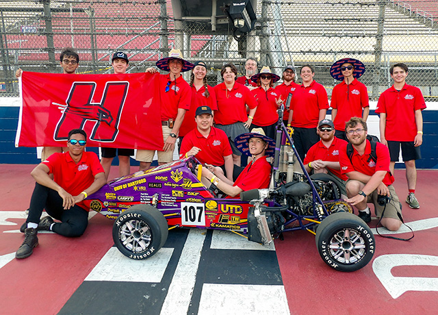 UHart students with their Formula race car
