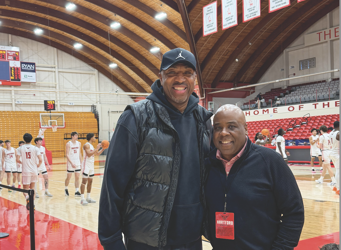 President Ward with Vin Baker
