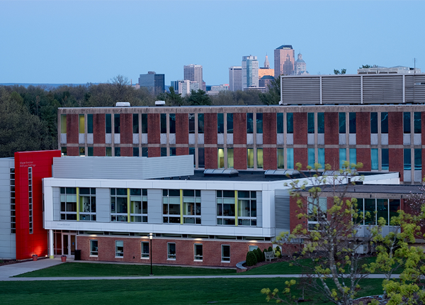 Shaw center building with City of Hartford in the background