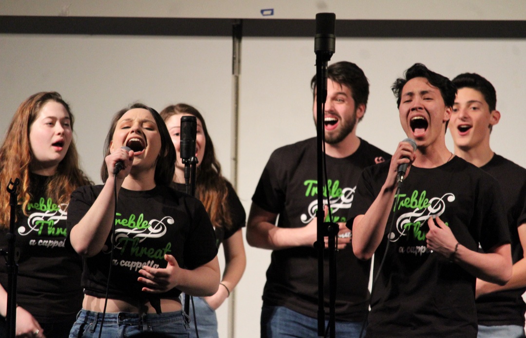 students singing in acappella group