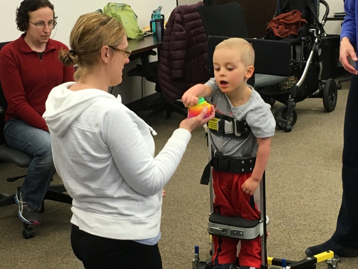 brayden with cerebral palsy targeted training