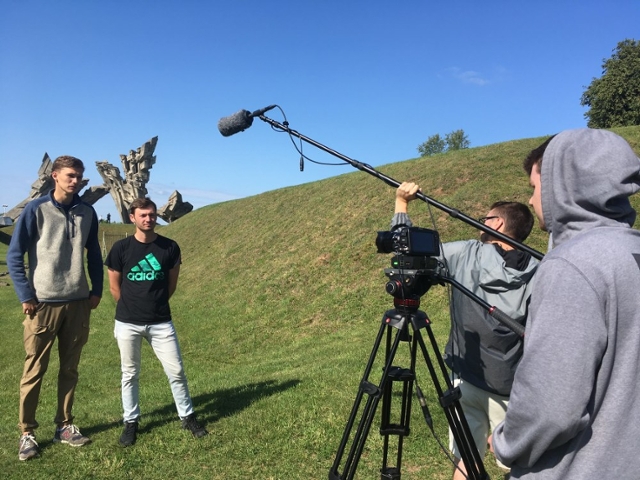 Students Filming in Kaunas